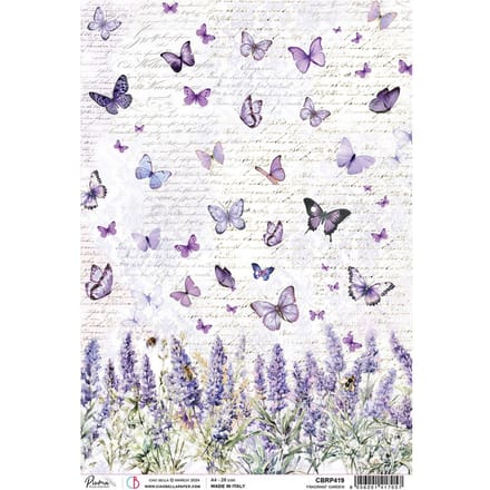Motief strozijde "Morning Provence - Lavendel en Vlinders"