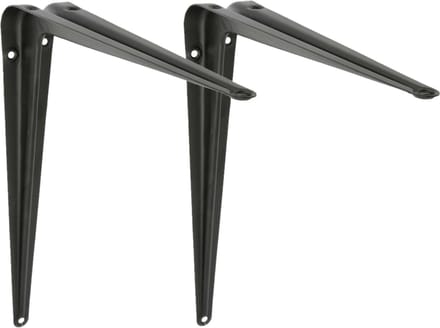 AMIG Plankdrager/planksteun van metaal - 2x - gelakt zwart - H450 x B400 mm