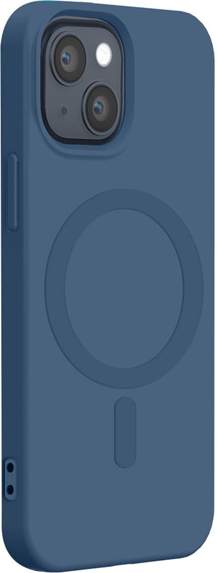 Bigben Connected, Hoesje geschikt voor iPhone 14 Plus - Siliconen MagSafe Compatibel, Blauw