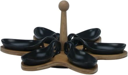 Bricard Snackschalen Set - 7-delig - Bamboe - Zwart