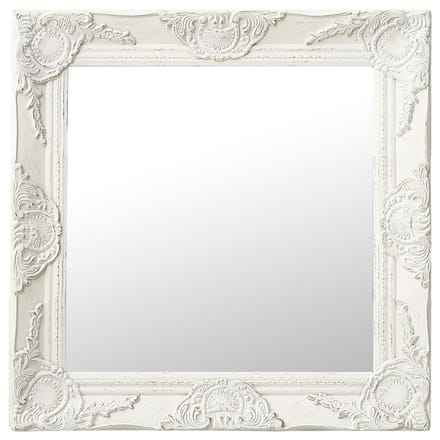 vidaXL - Wandspiegel - barok - stijl - 50x50 - cm - wit