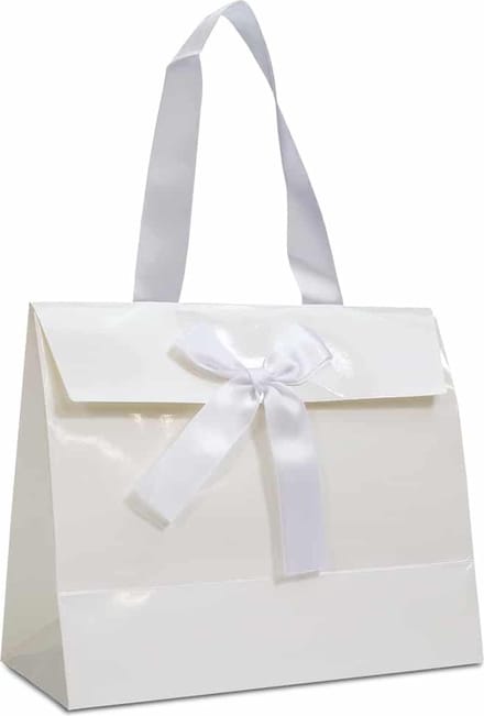 Kadotas met strik wit glans Luxe