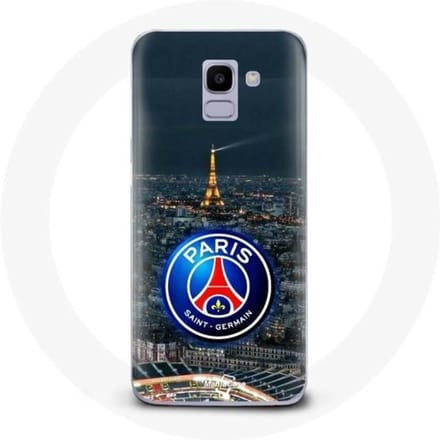 Hoesje - maniacase - Samsung Galaxy J6 2018 - Zwart - Flexibel - PSG Logo Eiffeltoren