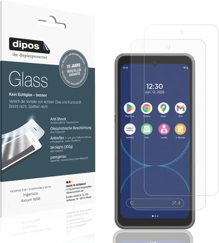 dipos – 2x Matte Pantserfolie geschikt voor Ingenico Axium NX8 | 9H Screenprotector