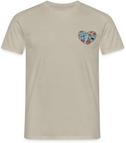 Sesamstraat Koekiemonster Hart T-Shirt Heren