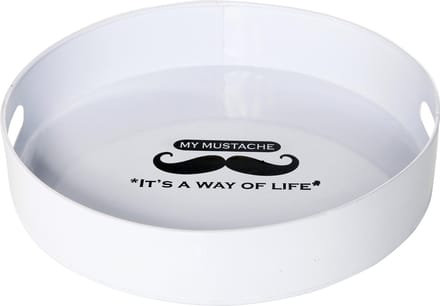 Cosy & Trendy Mustache Dienblad - Rond - Ø 35.5 cm x 6.5 cm