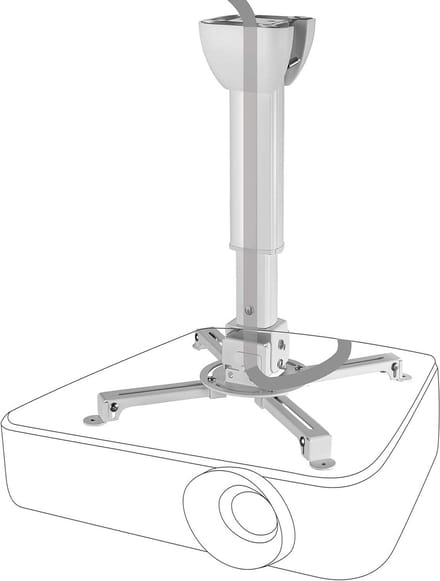 Plafondbeugel - Projector ophanging - Home cinema - Verstelbare afstand - 40 tot 60 cm - Wit