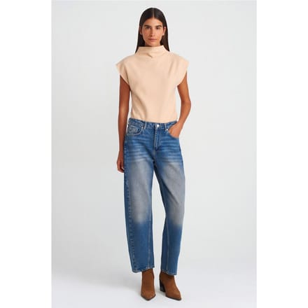 Hoge taille wijde ballonjeans