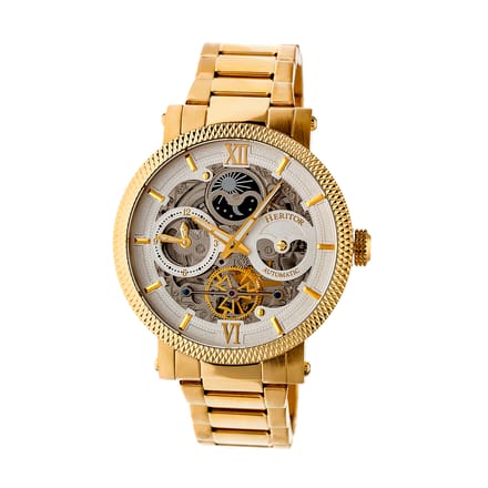 Heritor Automatic Aries Skeleton Dial Armbandhorloge - Goud/Zilver