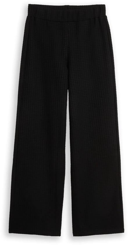 Tom Tailor Denim - Wide leg gebreide broek - Maat M - deep black