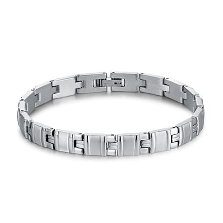 Twice As Nice Armband in edelstaal, rechthoekige schakels 21cm