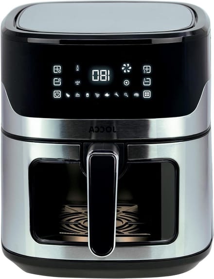 Heteluchtfriteuse - Airfryer - Gezond Koken - 8 Programma's - 65 Liter - Zilver Zwart