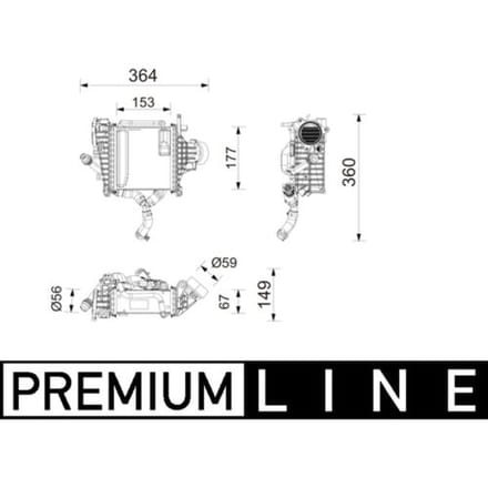 Intercooler, inlaatluchtkoeler BEHR *** PREMIUM LINE *** MAHLE CI 750 000P