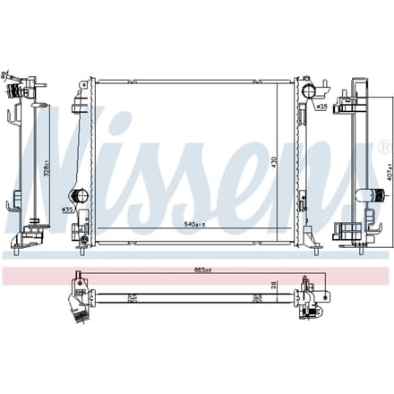 Radiator, motorkoeling NISSENS 606761