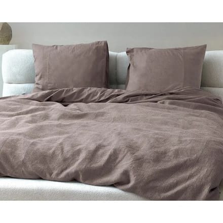 Primaviera Deluxe Waffle Dekbedovertrek - Eenpersoons - 140X200/260 + 1 x kussensloop 60x70 - Taupe