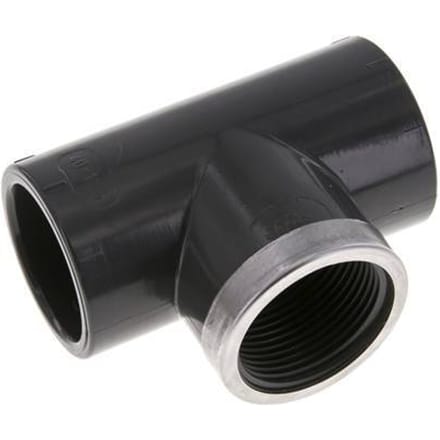 PVC T-Stuk Lijmmof 40mm x Binnendraad Rp1-1/4 ''