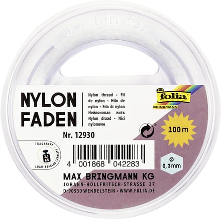 folia nylondraad op spoel, 0,3 mm x 100 m, transparant
