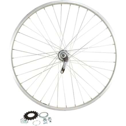 Achterwiel van de fiets moer. volle as aluminium velg Velox Moy. Velosteel Coaster