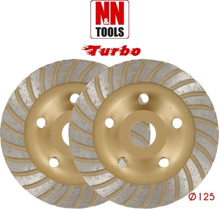 N&N Tools Turbo Diamantdoorslijpschijf Bias Cup Professional Multi Pack - 2 x 125 mm | Wet & Dry