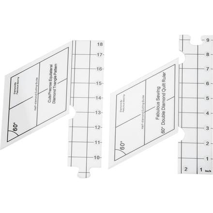 Règle de Patchwork à Double Bande 18 pouces Règle de Patchwork Diamant 60 Degrés Haute Précision Transparente pour Patchwork white