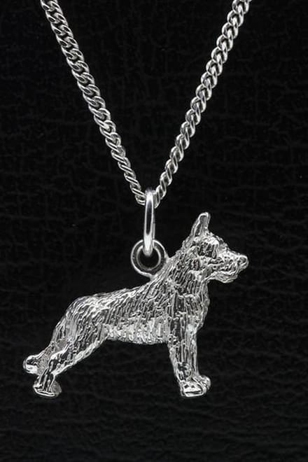 Zilveren Picardische herder ketting hanger - groot