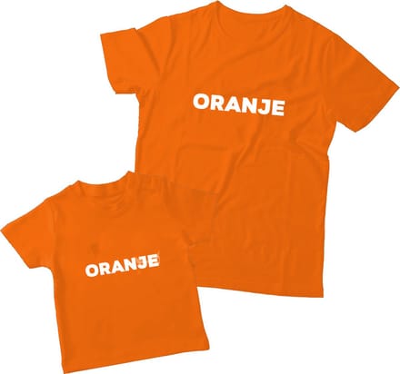 Matching oranje shirts Vader & Kind | Oranje