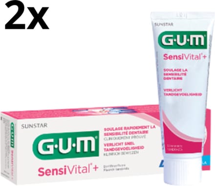 GUM Sensivital+ Tandpasta - 2 x 75 ml - Voordeelverpakking
