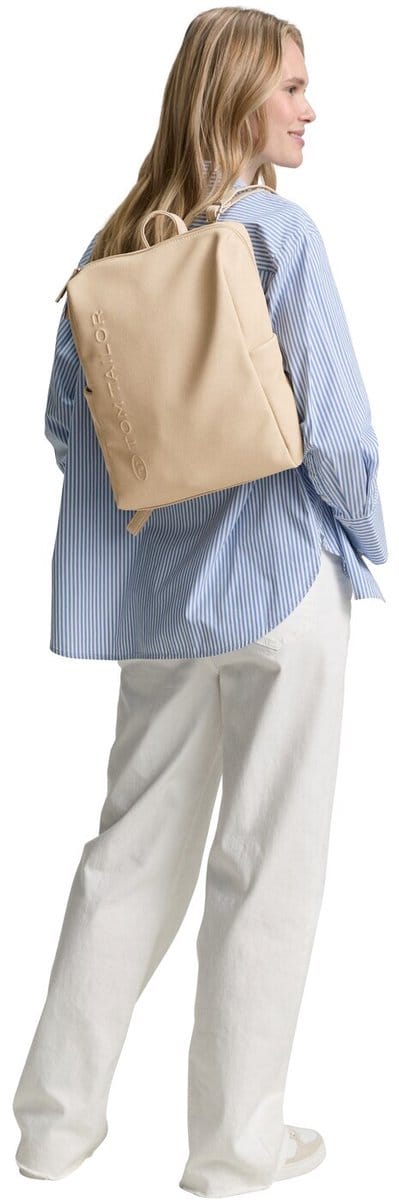 Tom Tailor - TTROSA M rugzak van canvas met logo in reliëf - Maat ONESIZE - beige / beige