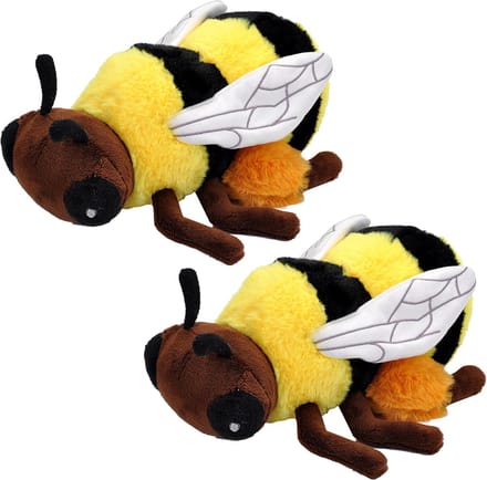 2x wild republic pluche honing bij - eco-kins - 25 cm - tuindieren knuffel