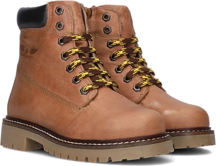 Shoesme Ti23w120 Veterboots - Laarzen Met Veters - Jongens - Cognac - Maat 26