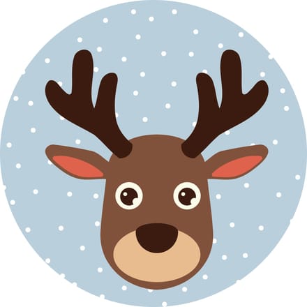 Kerst sticker rendier - cadeausticker kerst - sluitsticker kerstcadeau - sticker inpakken kerst - 20 stuks