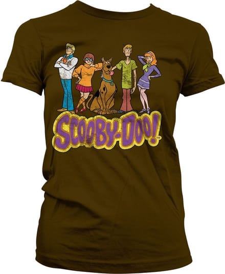 Team Scooby Doo Distressed Girly T-shirt voor dames, bruin
