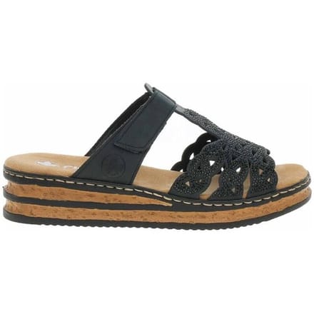 Rieker -Dames - blauw donker - slippers & muiltjes - maat 37