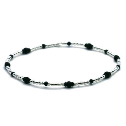 Heaven Eleven - dames - armband - sterling - zilver - 925 - ZWART - 1,5mm