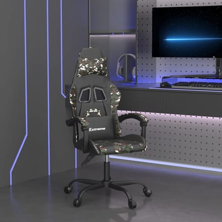 vidaXL - Gamestoel - kunstleer - zwart - en - camouflage