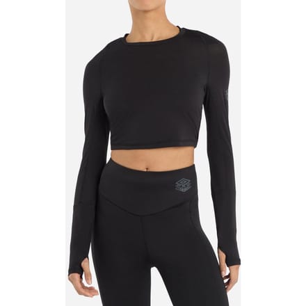 Umbro Dames/Dames Pro Trainingscrop Top Met Lange Mouwen (Zwart)