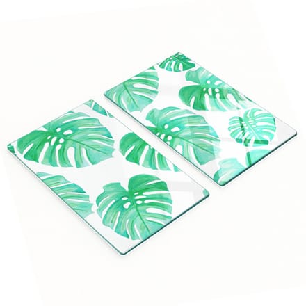 Multifunctionele decoratieve glazen snijplanken voor de keuken, Monstera, 2x30x52 cm
