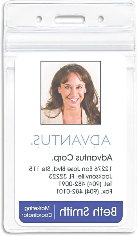 Hersluitbare Badge Houder - ID Kaarthouder - Veilige Identificatie - Verticaal Formaat - 2 5/8 x 3 3/4 - Helder