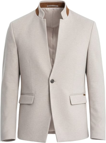 OMBRE Blazer - Regular Fit - Knopen - Gemeleerd Beige gemêleerd L