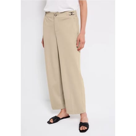 Pantalon met rechte pijpen piquée