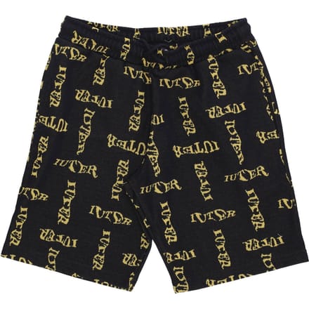 Korte zwarte broek met golvende jacquard voor heren