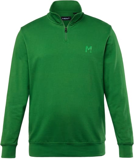Men Plus - Heren - Sweattroyer basic kraag met rits - Lichtgroen - Maat L
