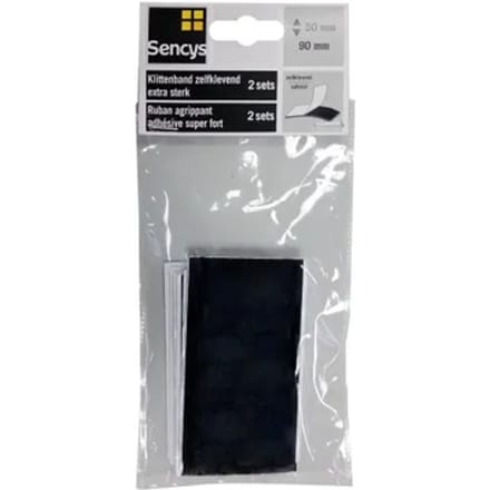 Sencys Klittenband - Extra Sterk - Zwart - 90mm X 50mm - 2 Stuks