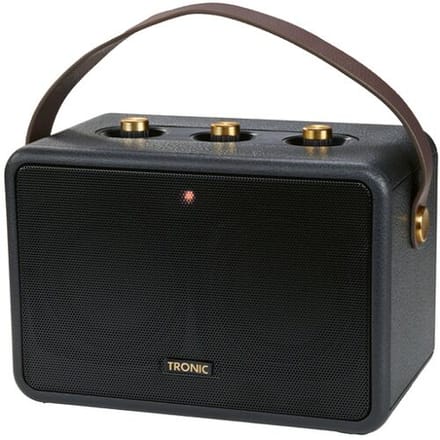 TRONIC® Retro Bluetooth® speaker - Vermogen: 2 x 15 W RMS - Afspeeltijd: ca. 6 uur (op 50% volume) - Spatwaterdicht: IPX4
