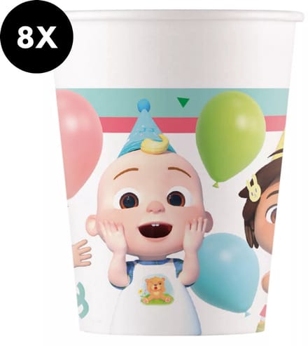 Cocomelon Beker - 200 ml - Birthday - 10 stuks - Voor Verjaardagen en Feestjes