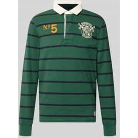 Gestreept polo met lange mouwen dubbele embleem Superdry Rugby