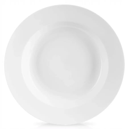 Diepe Porseleinen Dinerbord MONA 24,5 cm - Wit