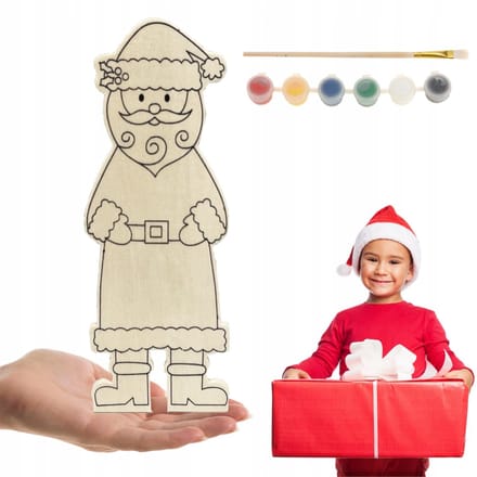 Houten Kerstman Knutselset 22cm - bordjes voor ieder eigen decoratie