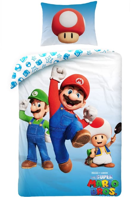 Super Mario Dekbedovertrek Toad - Eenpersoons - 140 x 200 cm - Polyester