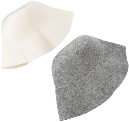 Allecto - Sauna Hoed - Ademend - Flexibel - Vilt Badmuts - Wit en Grijs - Voor Dames en Heren - Badaccessoires